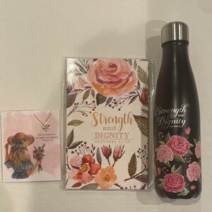 Floral Strength and Dignity Journal Faith Based Gift Set